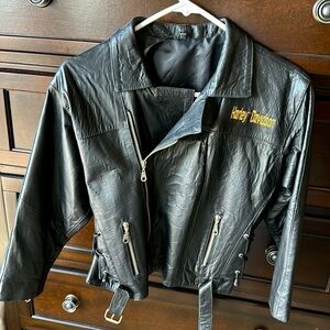 Harley Davison Kids Black Leather Jacket